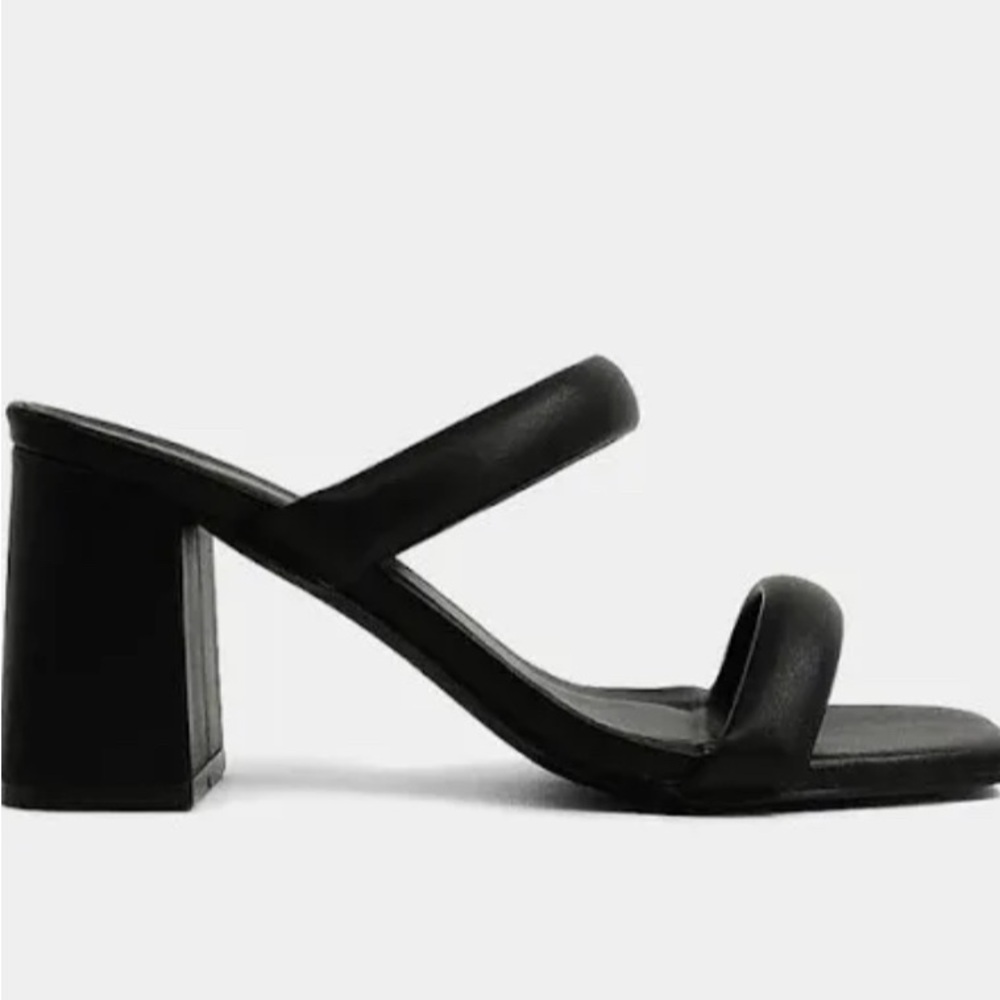 NEW ShuShop Black Block Heel Sandals